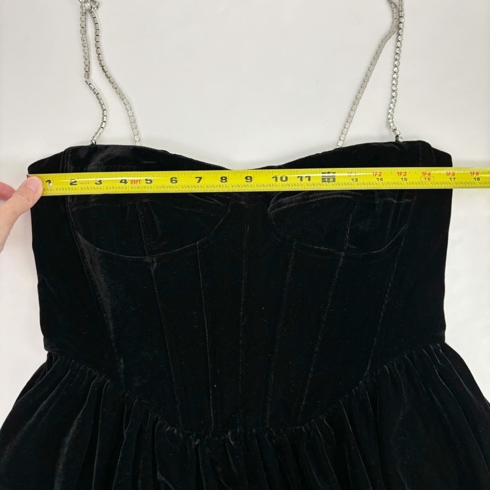 Bardot Elsie Velour Mini Dress in Black Size 8 - Picture 10 of 12